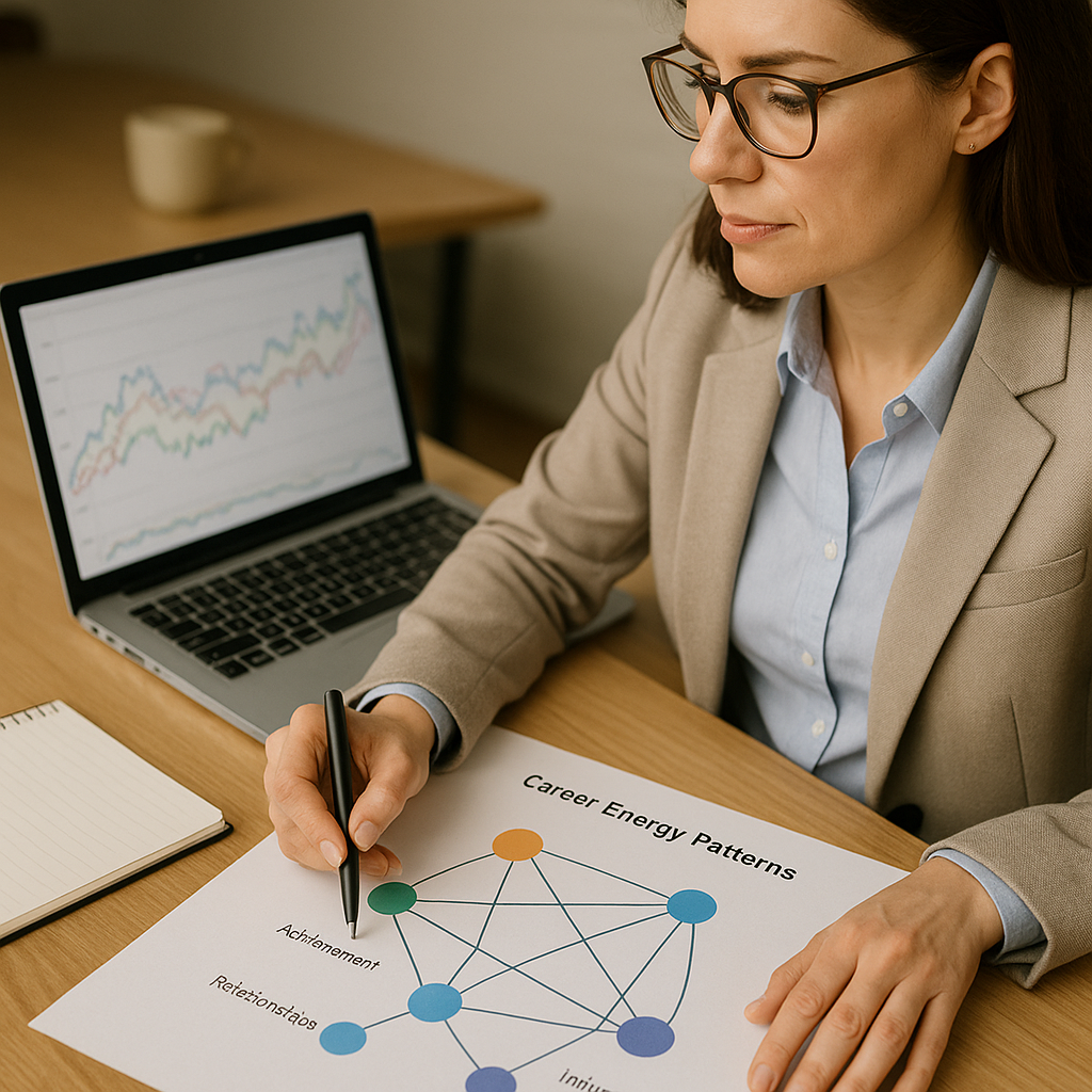 Professional mapping career energy patterns with AI tools