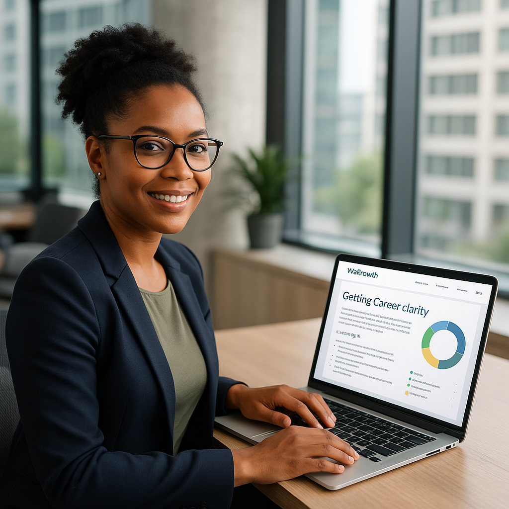 Professional getting career clarity with WisGrowth