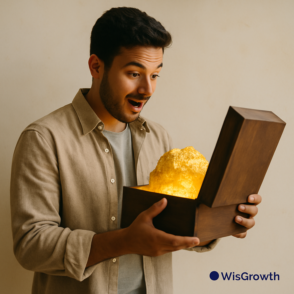 Person discovering a golden career opportunity